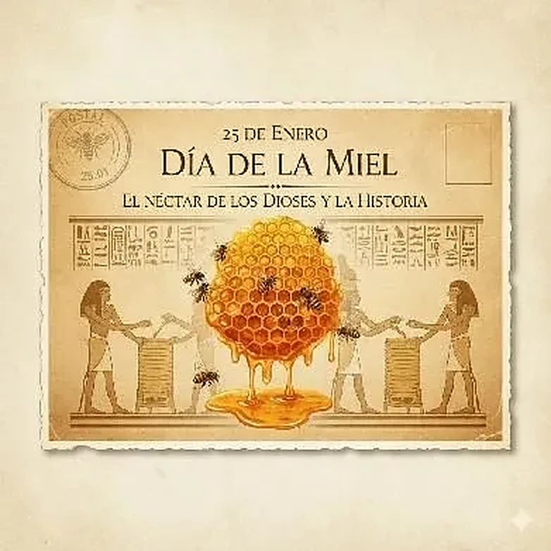 Ilustración de estilo egipcio: el néctar de los dioses y la historia de la miel
